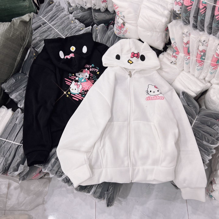 Áo Hoodie Nữ In Hình Mèo Eitnhbor Hello Kitty Siêu Đẹp - Htm Fashon - Ảnh 6