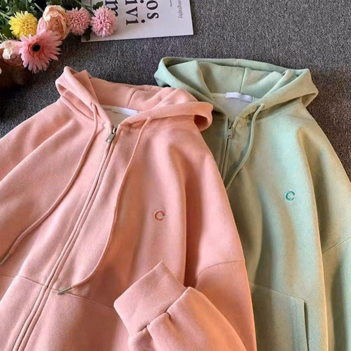 Áo Khoác Nỉ Unisex Nam Nữ Có Mũ Rộng Thêu Chữ C Form Rộng Nhiều Màu Lựa Chọn Tp733 - Golden Dream