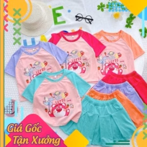 Set Váy Gấu Dâu Bé Gái Từ 10Kg -33Kg, Có Quần Trong, Chất Thun Hút Mồ Hôi - Be Yourself