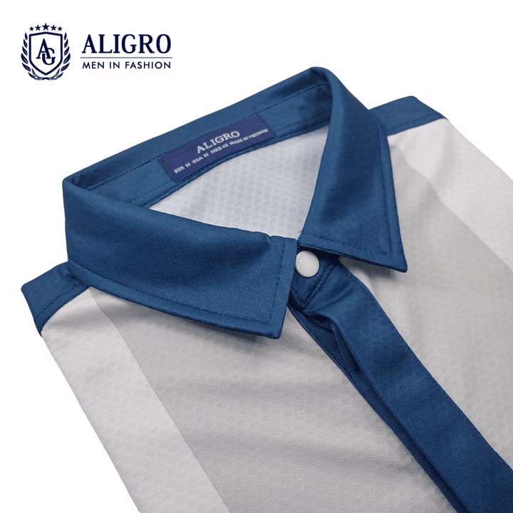 Áo Polo Dài Tay Nam, Áo Thun Dài Tay Aligro Có Cổ Họa Tiết Xanh Kẻ Sọc, Co Giãn Cao Cấp, Vải Mềm Mịn Thoáng Mát Algapd068 - Ảnh 5