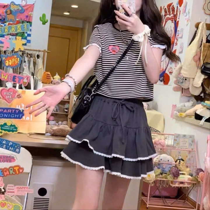 Chân Váy Tầng Phối Ren Nỉ Bông - Lê Phương Boutique - Ảnh 6