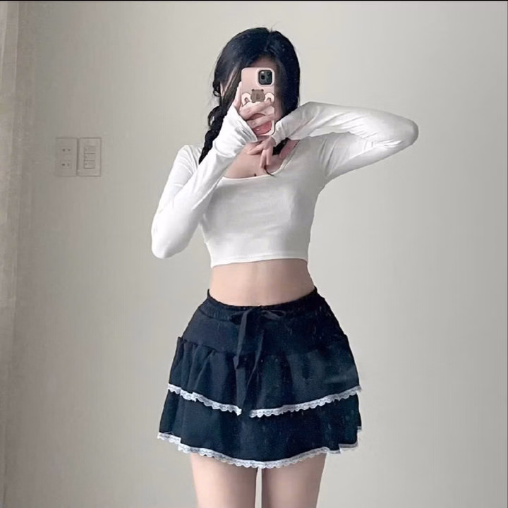 Chân Váy Tầng Phối Ren Nỉ Bông - Lê Phương Boutique - Ảnh 8