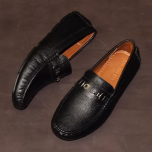 Giày Lười Nam Michilux Horse Bit Moccasin Cshm0 Da Bò Thật - Màu Đen