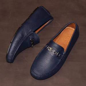 Giày Lười Nam Michilux Horse Bit Moccasin Cshm0 Da Bò Thật - Xanh Navy