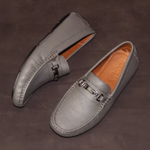 Giày Lười Nam Michilux Horse Bit Moccasin Cshm0 Da Bò Thật - Màu Xám