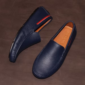 Giày Lười Nam Michilux Classic Moccasin Csms0 Da Bò Thật - Màu Navy
