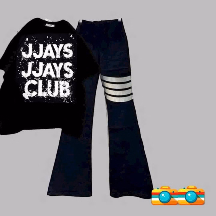 Set Quần Ống Loe Chất Umi + Mix Áo Phông Form Rộng Chữ Jjays Clubs - Ảnh 2