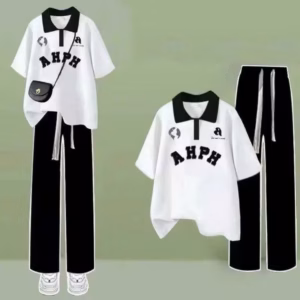 Tổng Hợp Các Sét Bộ Quần Ống Rộng Dây Rút Bản To + Mix Áo Phông Polo Chất Cotton Cor Bẻ Cộc Tay