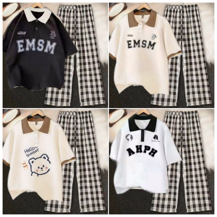 Tổng Hợp Các Sét Bộ Quần Kẻ Caro Đen + Mix Áo Thun Polo Có Cổ Bẻ Form Rộng