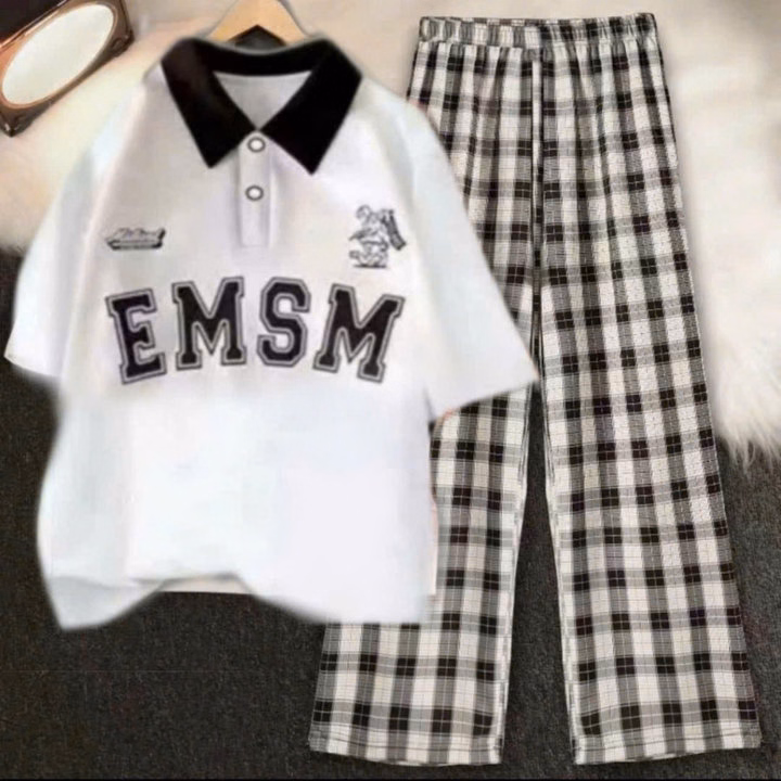 Tổng Hợp Các Sét Bộ Quần Kẻ Caro Đen + Mix Áo Thun Polo Có Cổ Bẻ Form Rộng - Ảnh 4