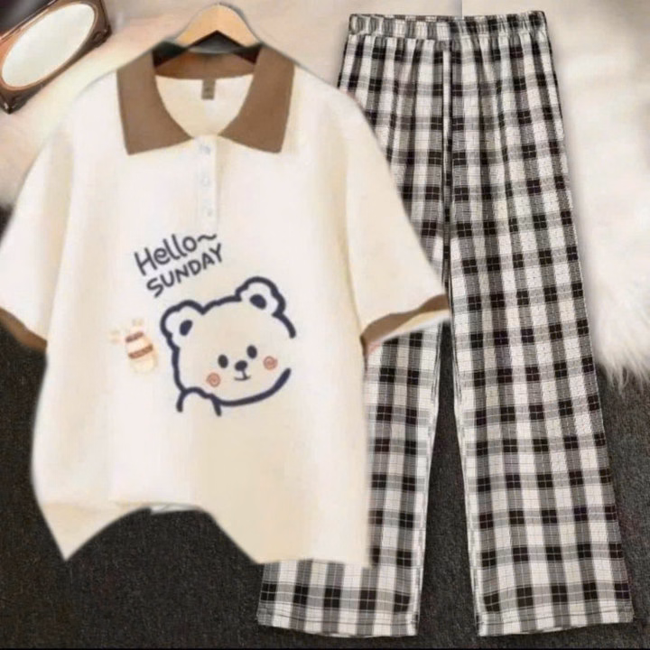Tổng Hợp Các Sét Bộ Quần Kẻ Caro Đen + Mix Áo Thun Polo Có Cổ Bẻ Form Rộng - Ảnh 2