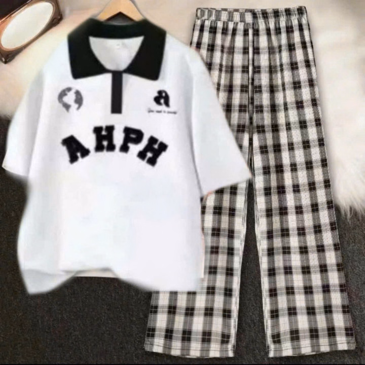 Tổng Hợp Các Sét Bộ Quần Kẻ Caro Đen + Mix Áo Thun Polo Có Cổ Bẻ Form Rộng - Ảnh 6