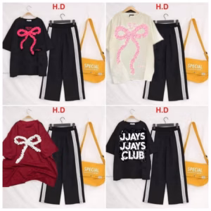 Tổng Hợp Các Set Bộ Quần Kẻ Viền Thể Thao+ Mix Áo Phông Form Rộng