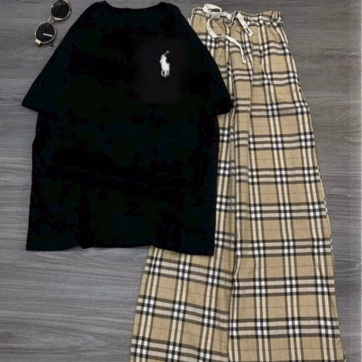 Set Bộ Quần Caro Bbr Vàng + Mix Áo Ngựa Thêu Thuỷ Thủ - Ảnh 4