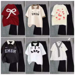 Tổng Hợp Các Set Bộ Quần Ống Loe + Mix Kèm Áo Phông Form Rộng