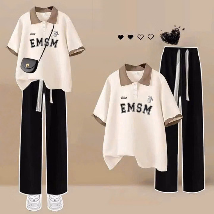 Tổng Hợp Các Sét Quần Ống Rộng Dây To + Mix Kèm Áo Thun Polo Có Cổ Bẻ Học Sinh Nam Nữ - Ảnh 4