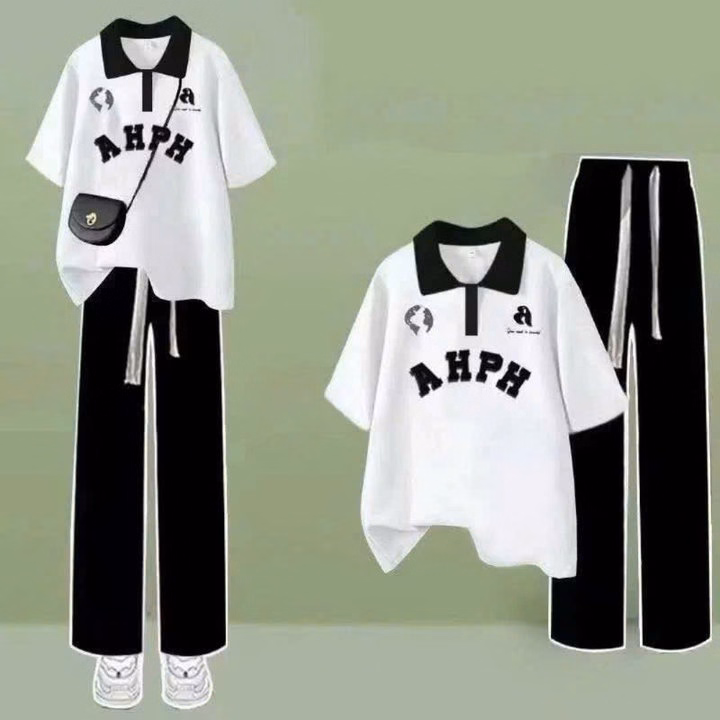 Tổng Hợp Các Sét Quần Ống Rộng Dây To + Mix Kèm Áo Thun Polo Có Cổ Bẻ Học Sinh Nam Nữ - Ảnh 10