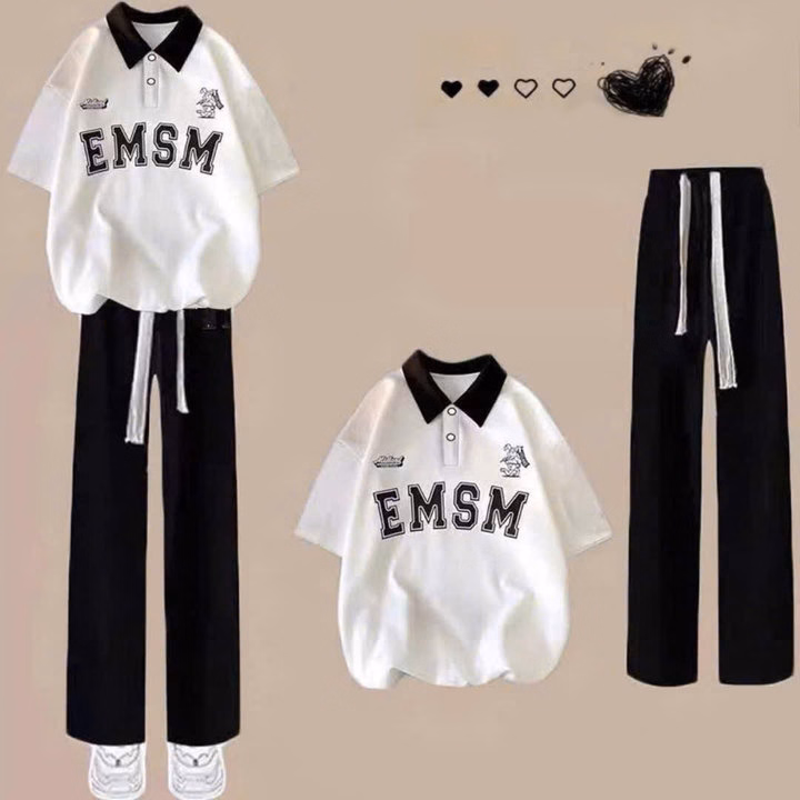 Tổng Hợp Các Sét Quần Ống Rộng Dây To + Mix Kèm Áo Thun Polo Có Cổ Bẻ Học Sinh Nam Nữ - Ảnh 11