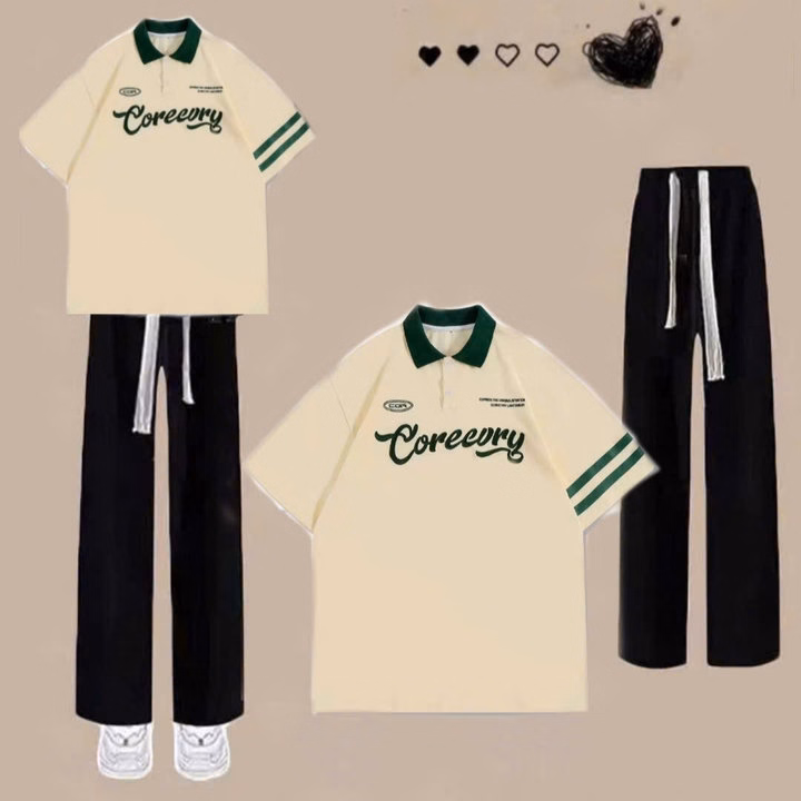 Tổng Hợp Các Sét Quần Ống Rộng Dây To + Mix Kèm Áo Thun Polo Có Cổ Bẻ Học Sinh Nam Nữ - Ảnh 12