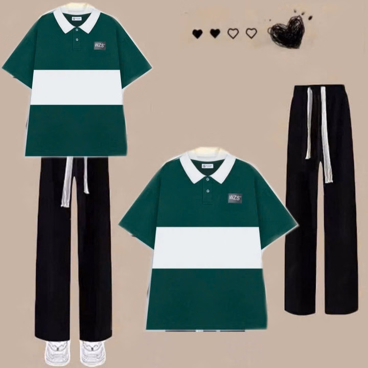 Tổng Hợp Các Sét Quần Ống Rộng Dây To + Mix Kèm Áo Thun Polo Có Cổ Bẻ Học Sinh Nam Nữ