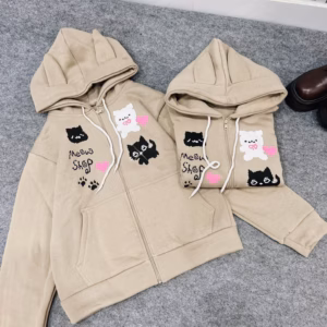 Áo Khoác Hoodie Nỉ Nam Nữ In Họa Tiết Mèo Shop Cá Tính - Htm Fashion