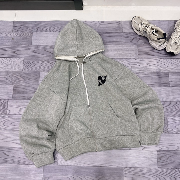 Áo Khoác Nỉ Nam Nữ In Họa Tiết Số 8 Sau Lưng Có Nón Chống Nắng - Htm Fashon - Ảnh 3