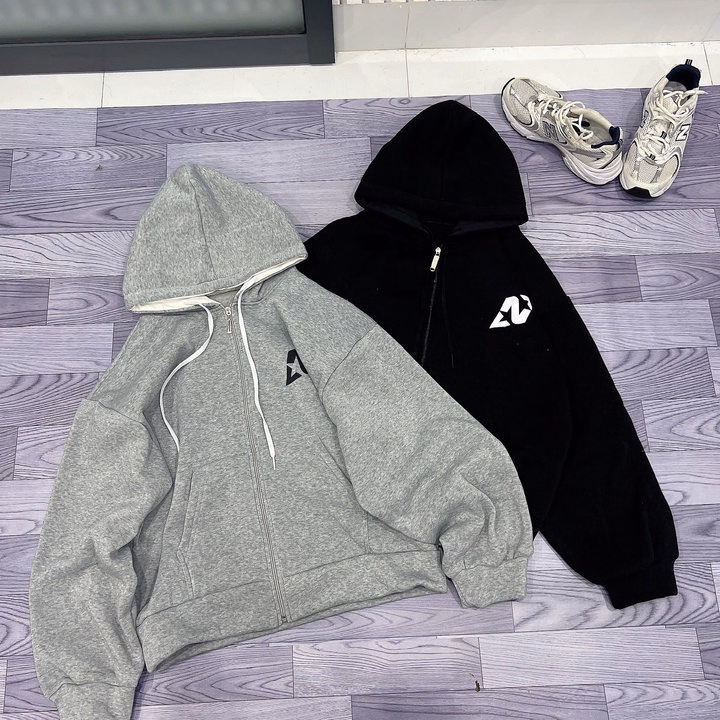 Áo Khoác Nỉ Nam Nữ In Họa Tiết Số 8 Sau Lưng Có Nón Chống Nắng - Htm Fashon - Ảnh 6