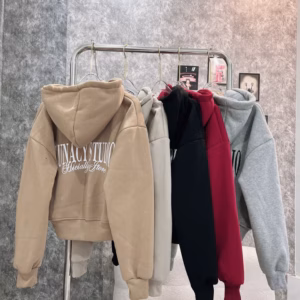 Áo Khoác Nỉ Lửng Nữ Hàng Xk Thêu Chữ Lunacy Chống Nắng Dày Dặn - Htm Fashion