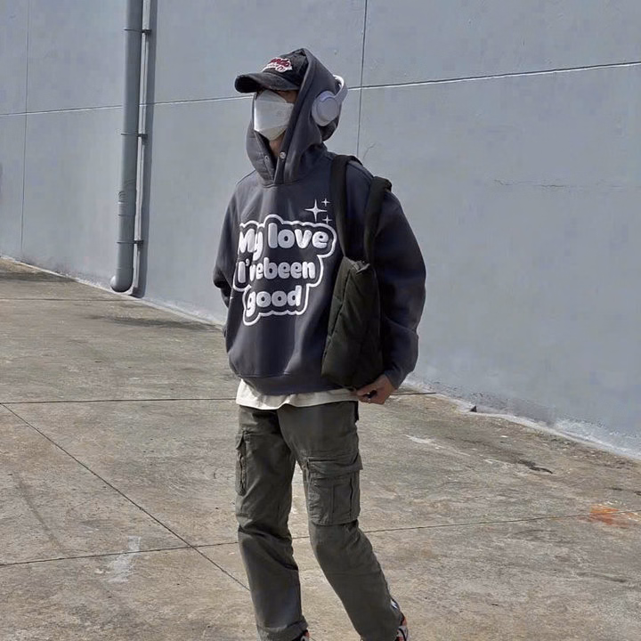 Áo Hoodie Vải Nỉ In Nổi Chữ My Love Có Cúc Bấm Cổ Nam Nữ Đều Mặc Được Tp20 - Golden Dream - Ảnh 3