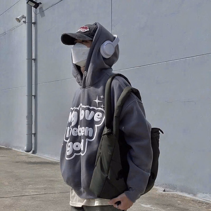 Áo Hoodie Vải Nỉ In Nổi Chữ My Love Có Cúc Bấm Cổ Nam Nữ Đều Mặc Được Tp20 - Golden Dream - Ảnh 5