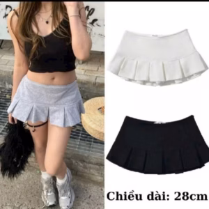 Chân Váy Thun Xếp Ly Trơn Dáng Ngắn Bt43U - Sam Store