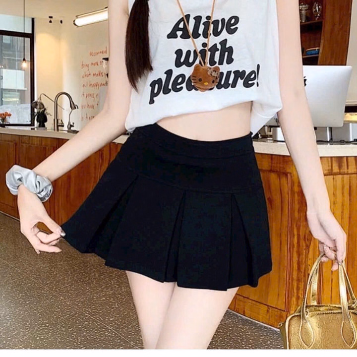 Chân Váy Thun Xếp Ly Trơn Dáng Ngắn Bt43U - Sam Store - Ảnh 2