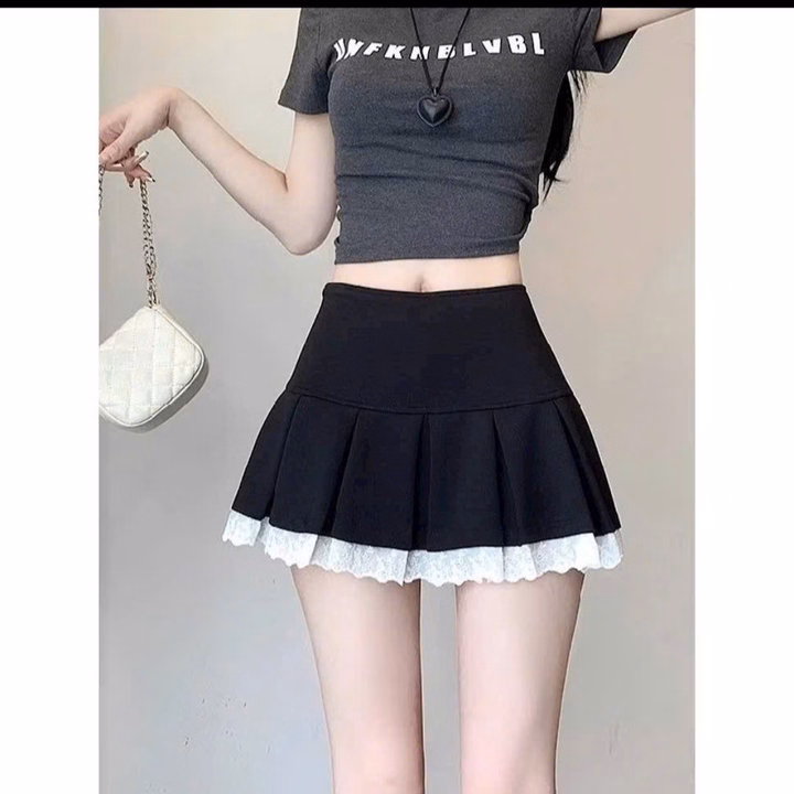 Chân Váy Xếp Ly Dáng Xòe Phối Ren Lai Bt44I-Sam Store - Ảnh 3