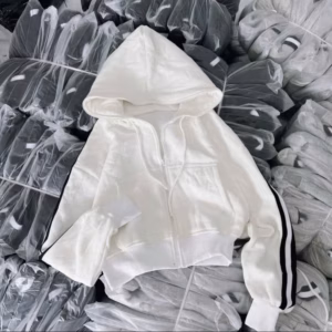 Áo Khoác Hoodie Nữ Trơn Có Nón Phối Sọc Cổ Cao Chống Nắng Siêu Đẹp - Htm Fashion