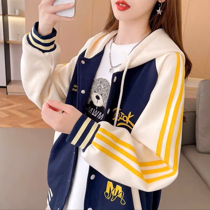 Áo Khoác Bóng Chày Unisex Nam Nữ Vải Nỉ Logo Thêu Phối Viền Tay Ut82 - Phương Store - Ảnh 8