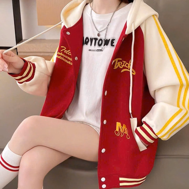 Áo Khoác Bóng Chày Unisex Nam Nữ Vải Nỉ Logo Thêu Phối Viền Tay Ut82 - Phương Store