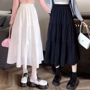 Chân Váy Tầng Dáng Dài Lụa Hàn Bt45G - Nana House