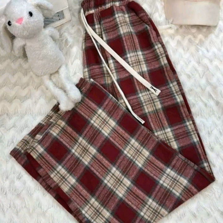 Set Bộ Quần Kẻ Car0 + Kèm Áo Phông Pari Đỏ - Ảnh 3