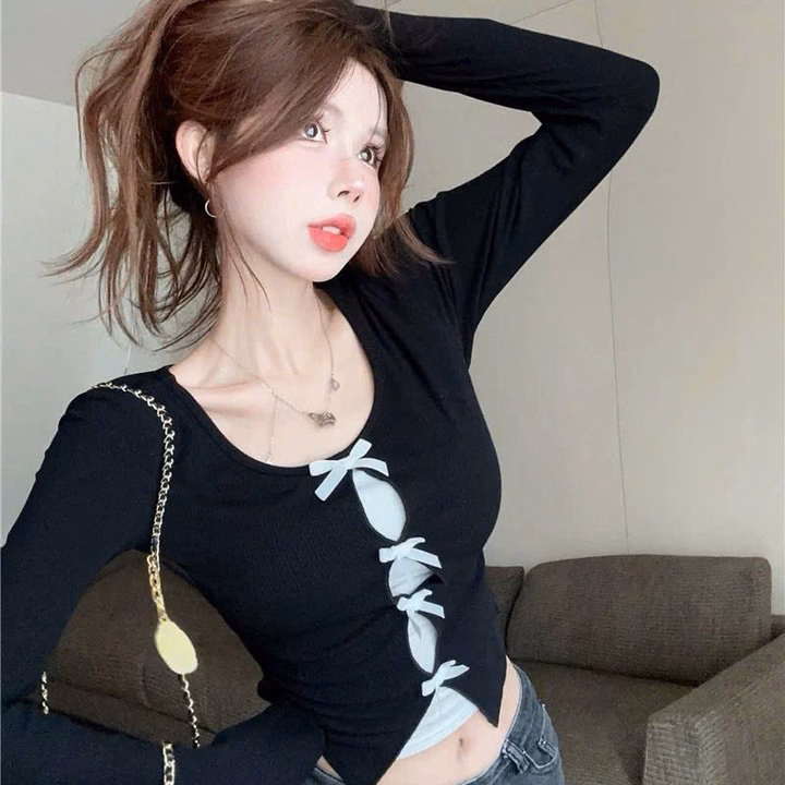 Áo Kiểu Ôm Tay Dài Đính Nơ - Lê Phương Boutique - Ảnh 3