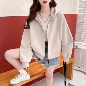 Áo Khoác Form Lửng Nữ Trơn Vải Nỉ Phối Viền Túi Xéo Siêu Xinh Ut38 - Golden Dream