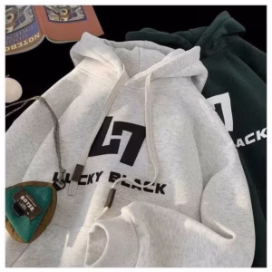 Áo Hoodie Vải Nỉ Ngoại Hàng Đẹp In Chữ Lucky Phối Dây Như Hình Unisex Tp54 - Phương Store