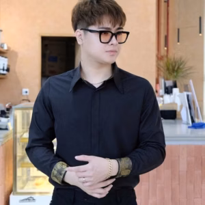 Áo Sơ Mi Nam Phối Gấm Tuto5 Menswear Smp01 - Sơ Mi Dài Tay Phối Viền Gấm Vàng Họa Tiết Cotton Paisley Shirt Cao Cấp, Thanh Lịch, Trang Trọng