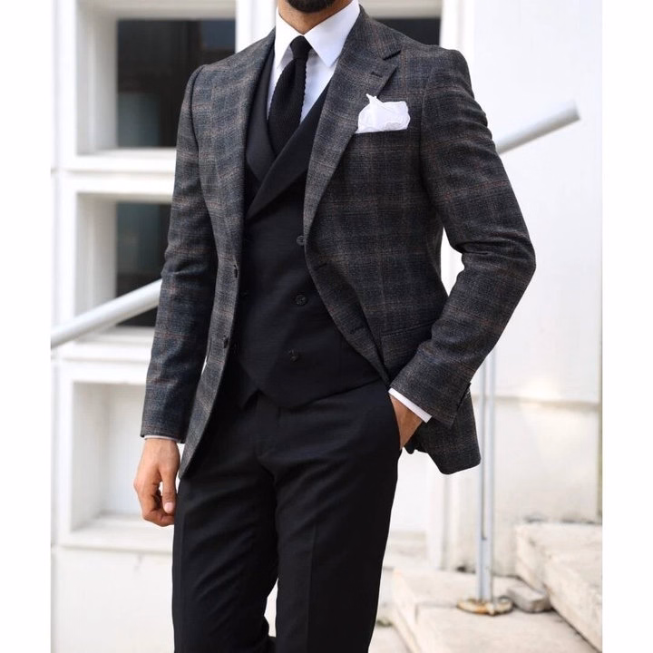 Áo Gile Nam Avn03 Cổ Vest Cao Cấp Ve Rộng 2 Lớp Đai Tôm Sau Lưng Cách Điệu Thiết Kế Sang Trọng Lịch Lãm -Tuto5 - Ảnh 6