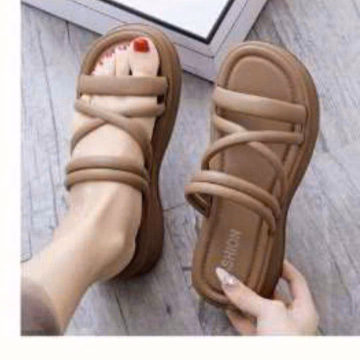 Dép Nữ Dây Chéo, Đế Cao 5Cm, Siêu Êm, Lên Chân Sang Chảnh- Haanh - Ảnh 2