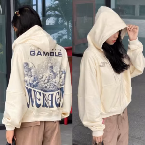 Áo Khoác Hoodie Nỉ Unisex Zip Let'S Gamble Form Lửng Ug92Ut-Sam Store