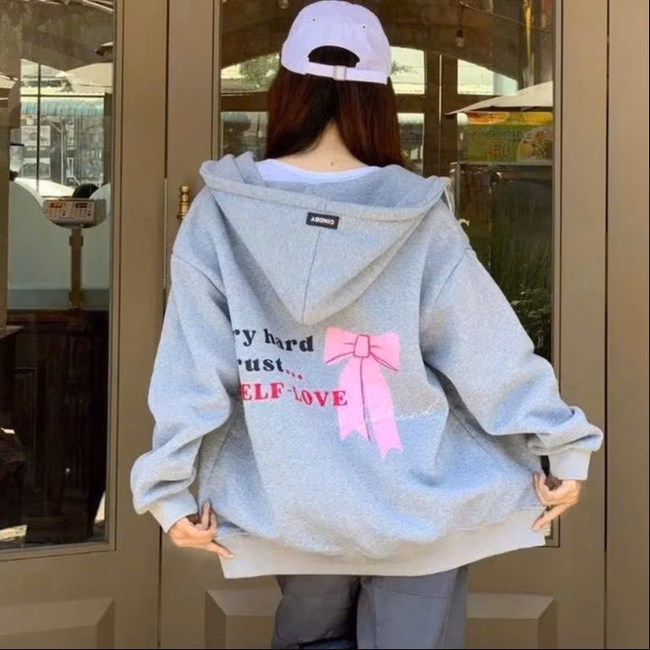 Áo Khoác Nỉ In Nơ Hồng Nam Nữ Unisex Gu82Tw-Nana House - Ảnh 4