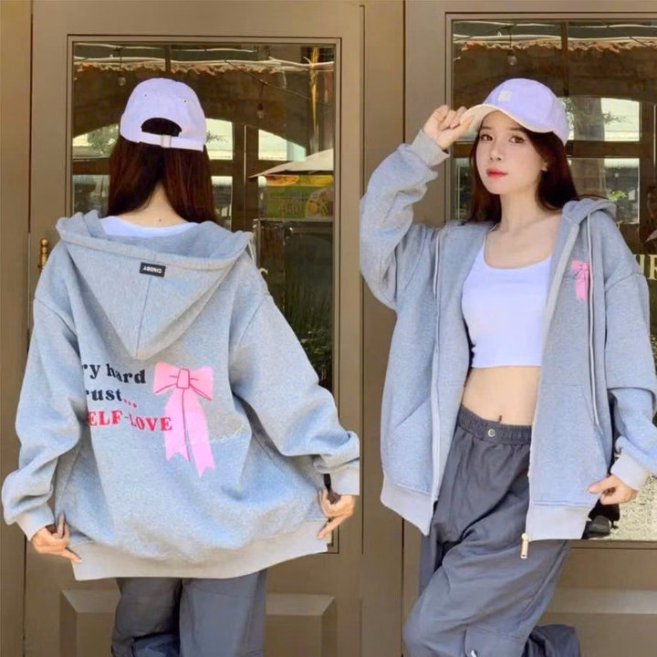 Áo Khoác Nỉ In Nơ Hồng Nam Nữ Unisex Gu82Tw-Nana House