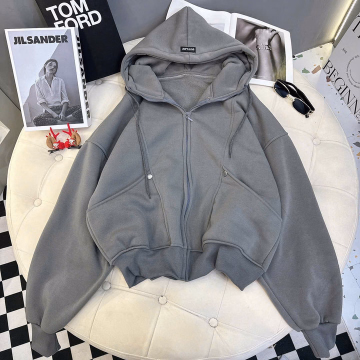 Áo Khoác Nỉ Form Rộng Unisex Nam Nữ 2 Túi Ngoài Và 2 Túi Trong Mũ Rộng Dày Dặn Đẹp Qa12 - Golden Dream - Ảnh 11