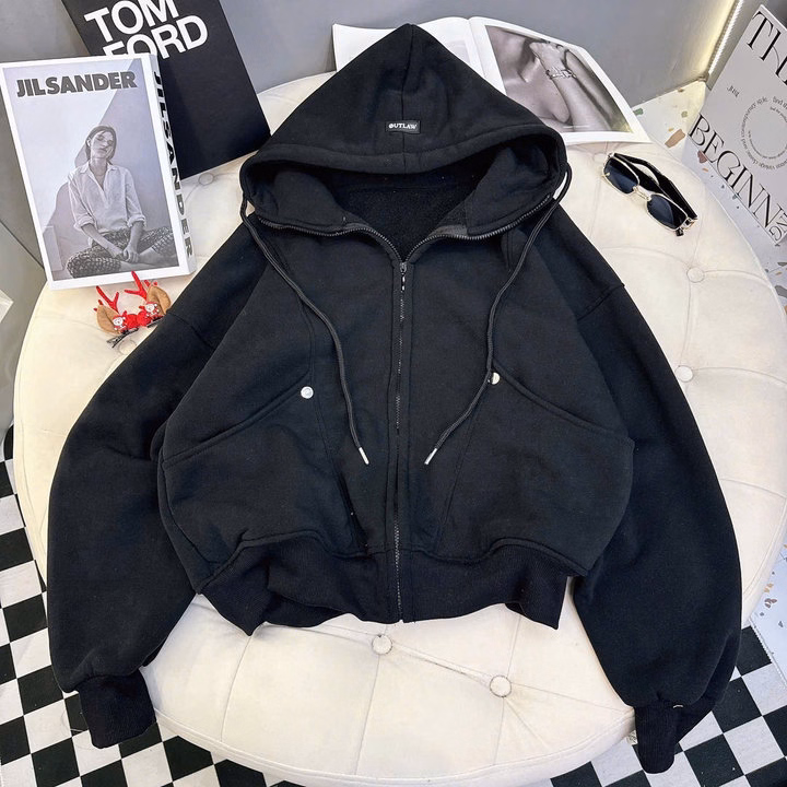 Áo Khoác Nỉ Form Rộng Unisex Nam Nữ 2 Túi Ngoài Và 2 Túi Trong Mũ Rộng Dày Dặn Đẹp Qa12 - Golden Dream - Ảnh 8