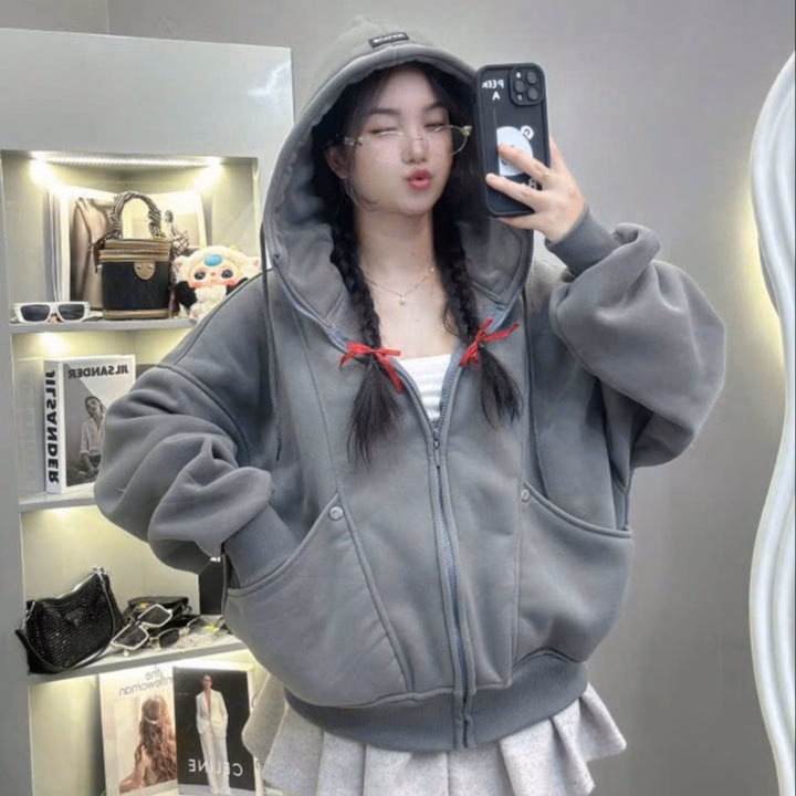 Áo Khoác Nỉ Form Rộng Unisex Nam Nữ 2 Túi Ngoài Và 2 Túi Trong Mũ Rộng Dày Dặn Đẹp Qa12 - Golden Dream - Ảnh 5